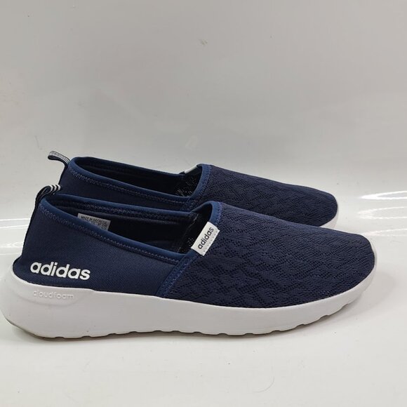 Adidas Women's Navy Cloudfoam Lite AC8476 Mesh Slip-On Casual Shoes Size 10 - Picture 2 of 7